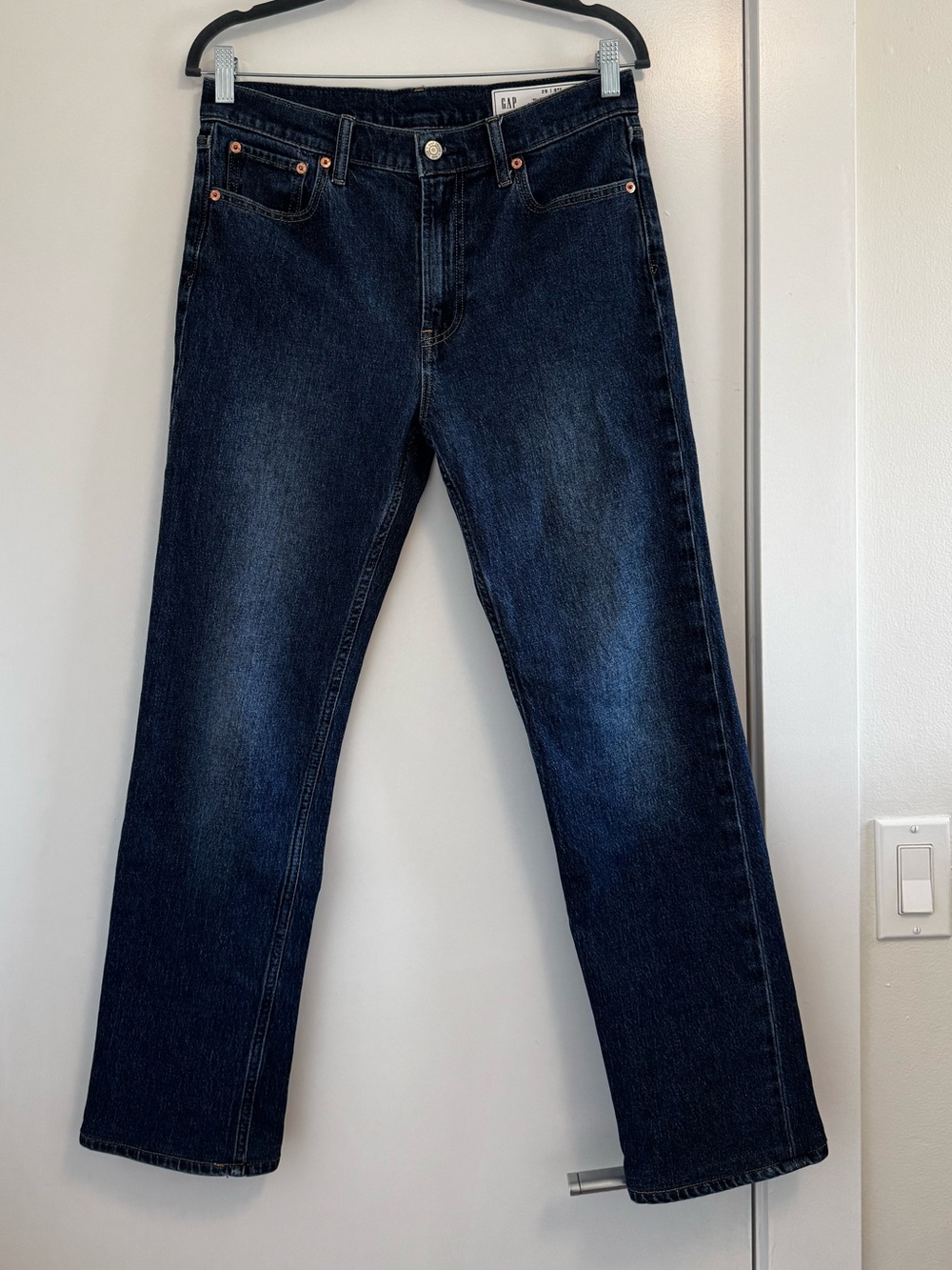 GAP 90s Straight High Rise Jeans Dark Indigo Blue Size 29 / 8R